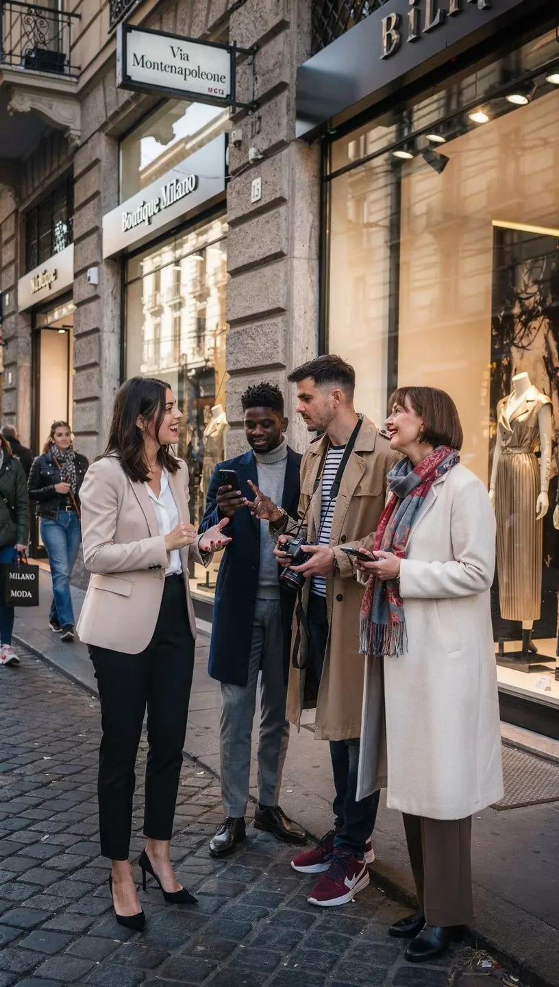 Visitatori che partecipano a un evento culturale in una storica piazza italiana.